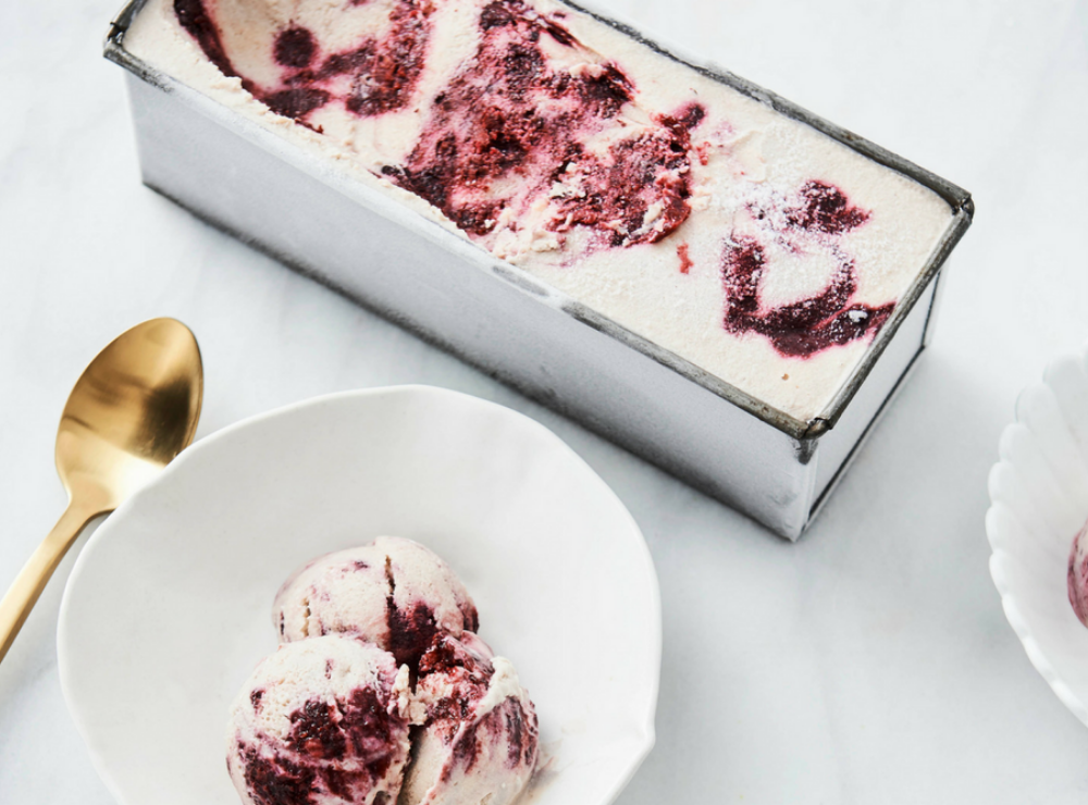 Valentines Recipe - Glow & Blackberry Ripple “Nice” Cream