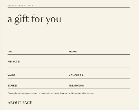 About Face Gift Voucher (in gift box)