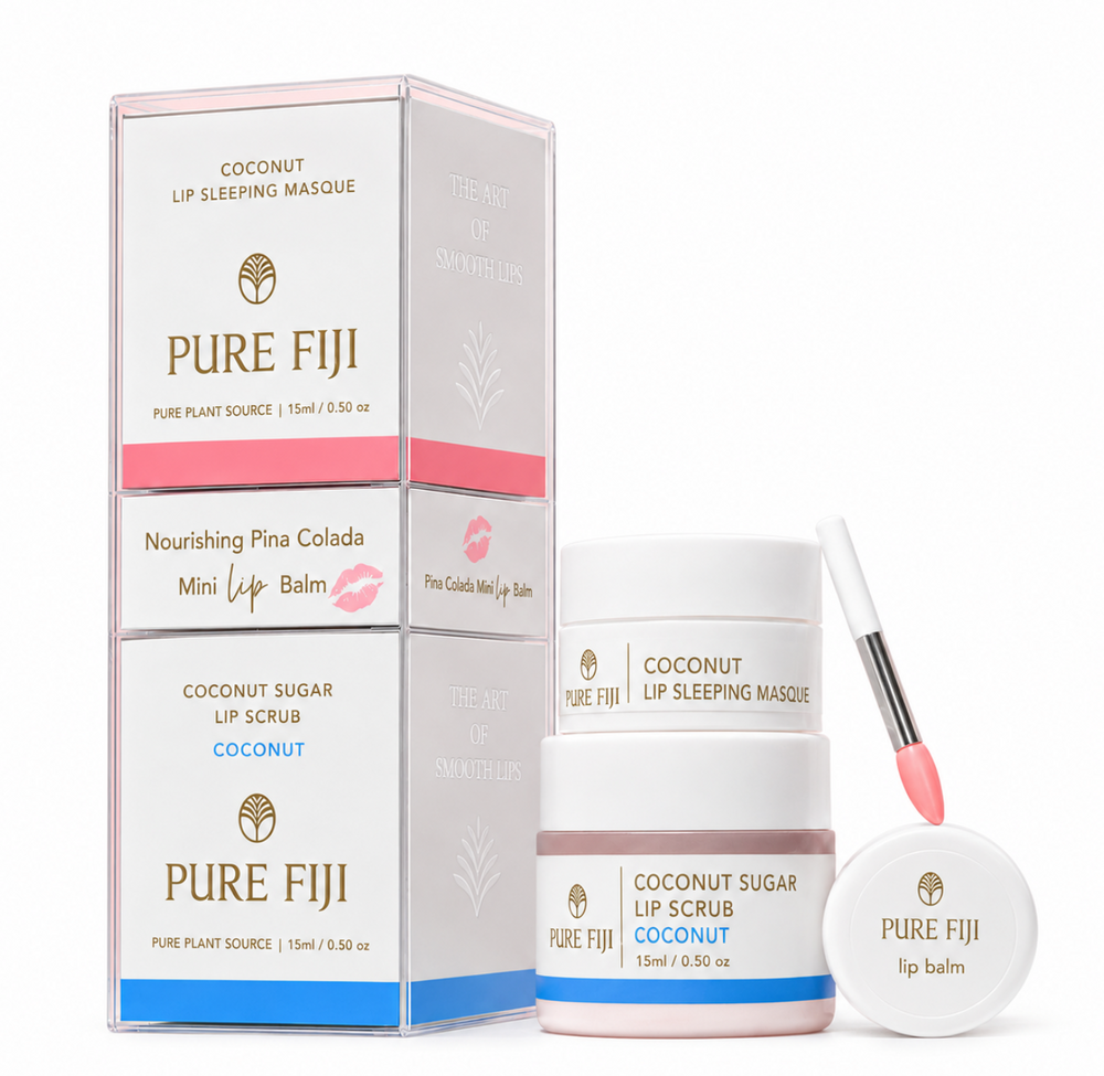 Pure Fiji Lip Polish, Balm & Sleeping Masque Trio