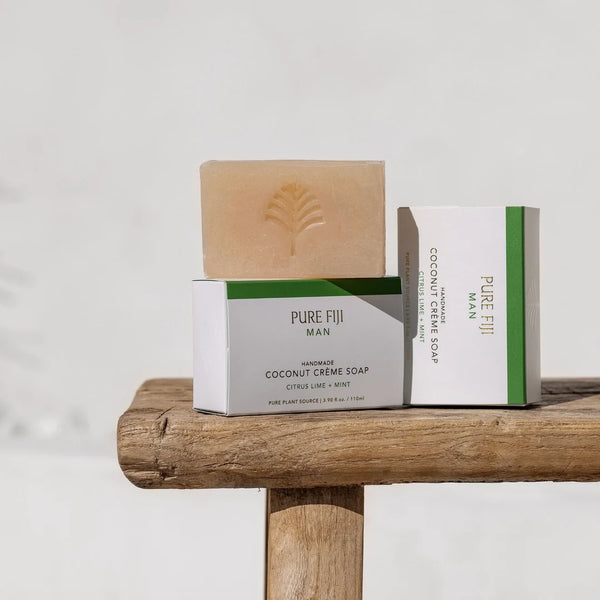 Pure Fiji Man Handmade Coconut Creme Soap 110g - Citrus Lime & Mint