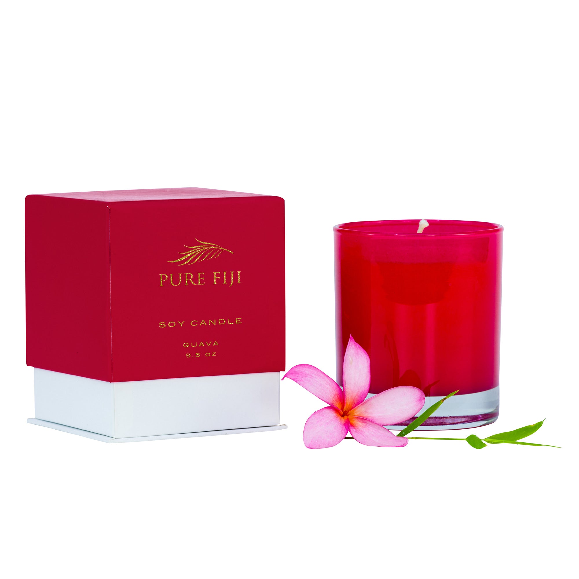 Pure Fiji Soy Wax Candle 9.5oz Coloured Glass