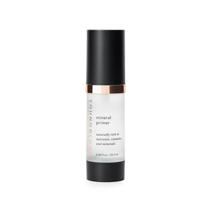 A bottle of Youngblood mineral primer, which is a colourless, light-weight silky formula designed to extend the wear of makeup.