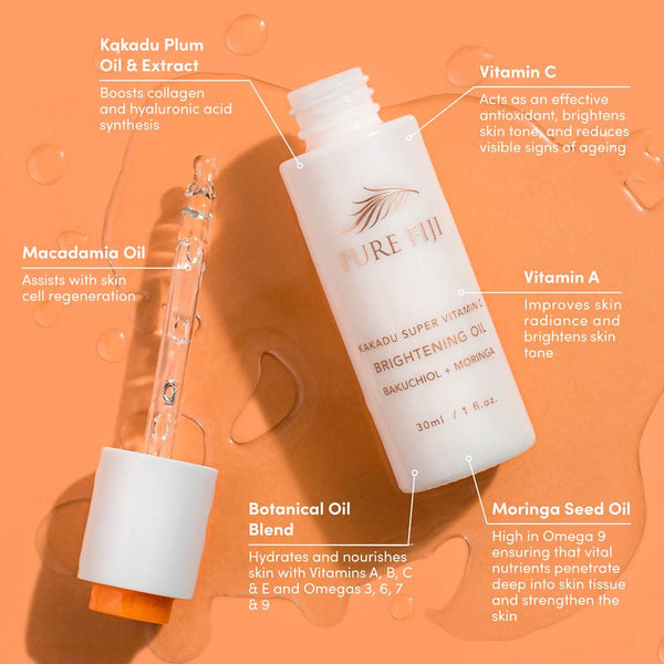Pure Fiji Kakadu Super Vitamin C Brightening Oil With Bakuchiol + Moringa